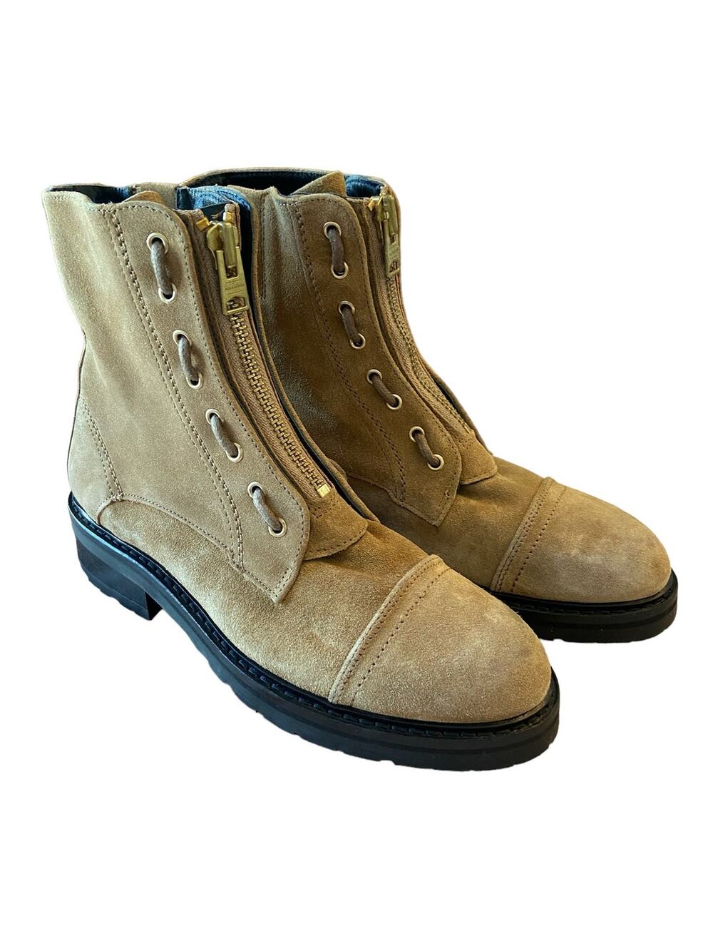 AllSaints Ariel Suede Boots Moto Combat Biker Streetwear Fall Winter Casual 39 8